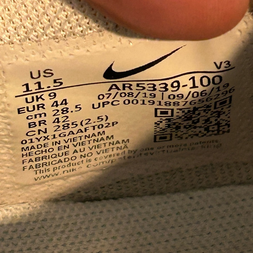 Nike Air Force 1 Sage Low Womens Triple White Platform Shoe Size 11.5 AR5339-100 - Picture 7 of 9